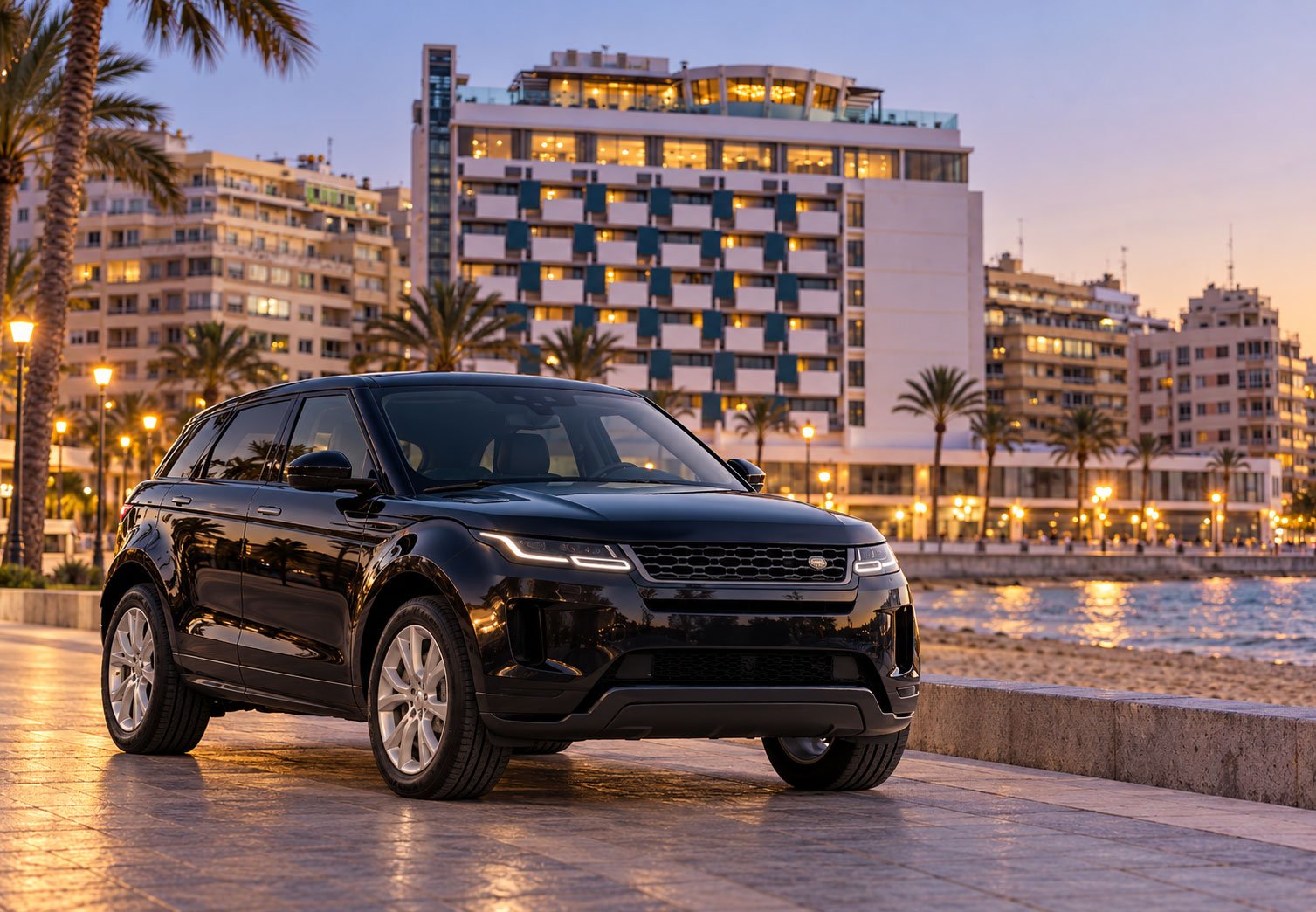 Luxury-SUV-at-Twilight-Waterfront