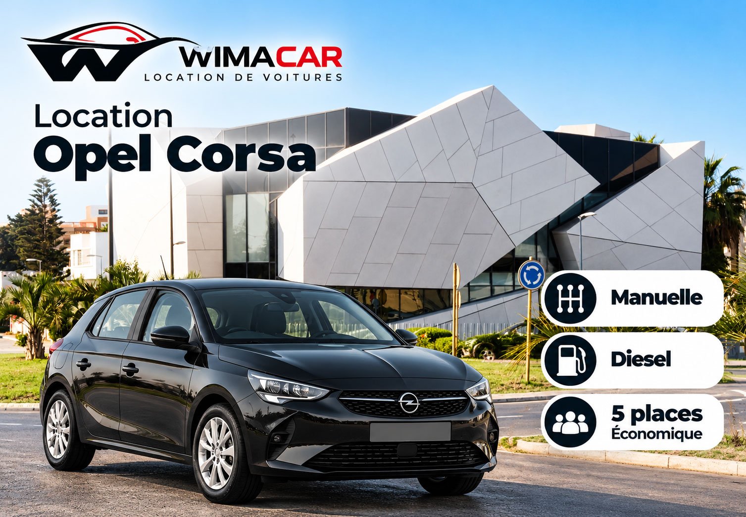 Location Opel Corsa 1 Modern-Opel-Corsa-Rental-Poster